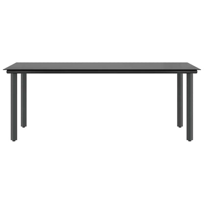 9-tlg. Garten-Essgruppe mit Kissen Grau Poly Rattan Glas