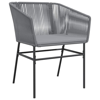 9-tlg. Garten-Essgruppe mit Kissen Grau Poly Rattan Glas