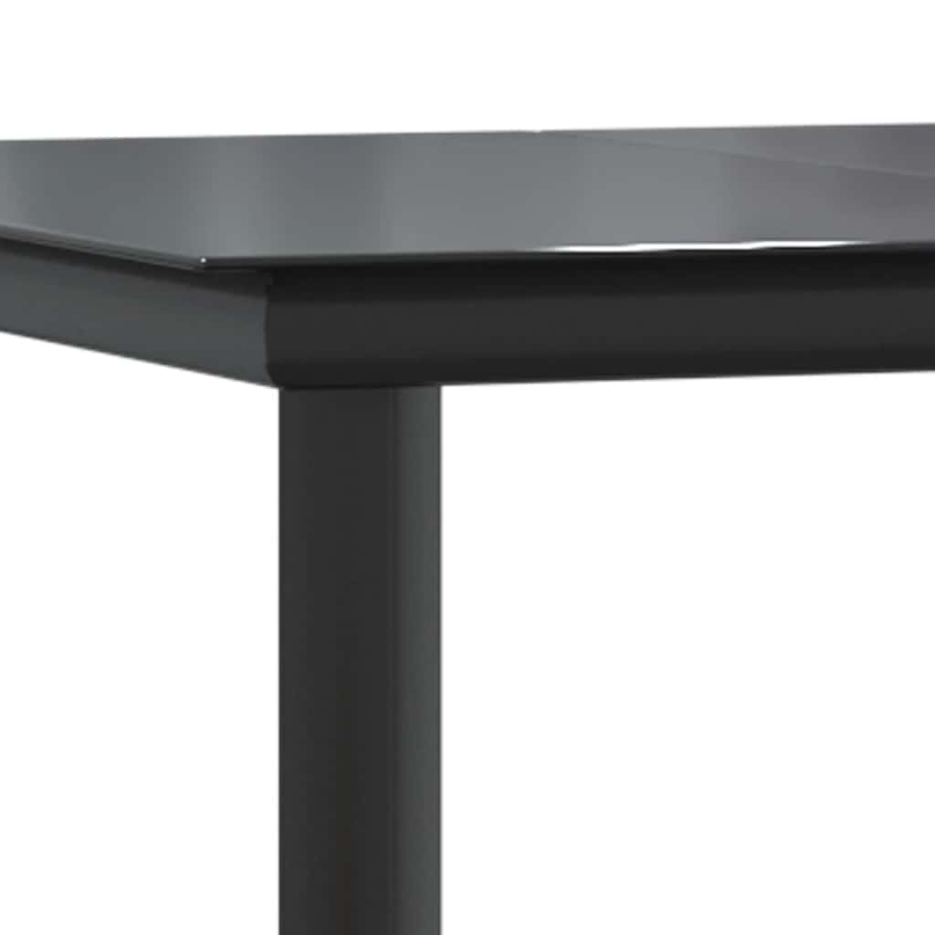 9-tlg. Garten-Essgruppe mit Kissen Grau Poly Rattan Glas