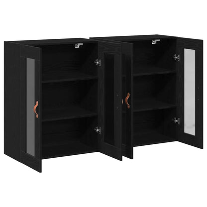 Wandschrank 2 pcs Schwarze Eiche 69.5 x 34 x 90 cm