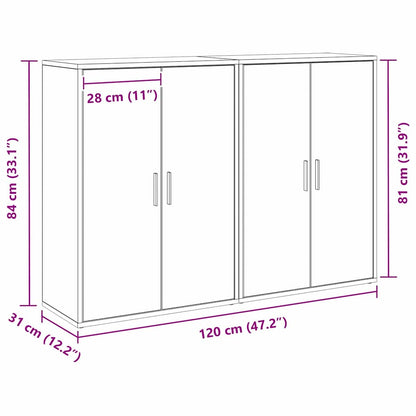 Buffet Eiche handwerklich 60 x 31 x 84 cm Holzwerkstoff