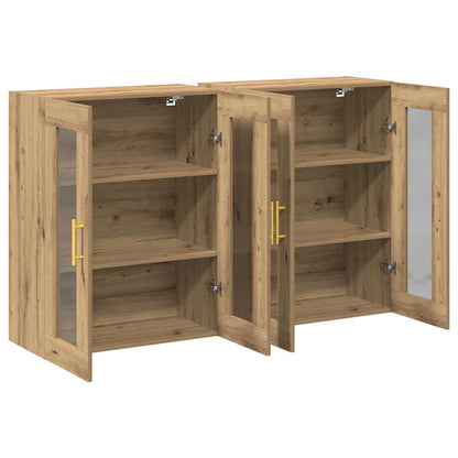 Wandschrank 2 pcs Eiche handwerklich 69.5 x 34 x 90 cm