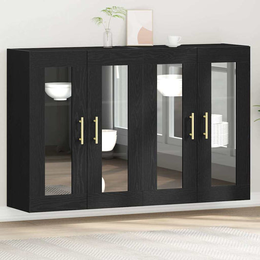 Wandschrank 2 pcs Schwarze Eiche 69.5 x 34 x 90 cm
