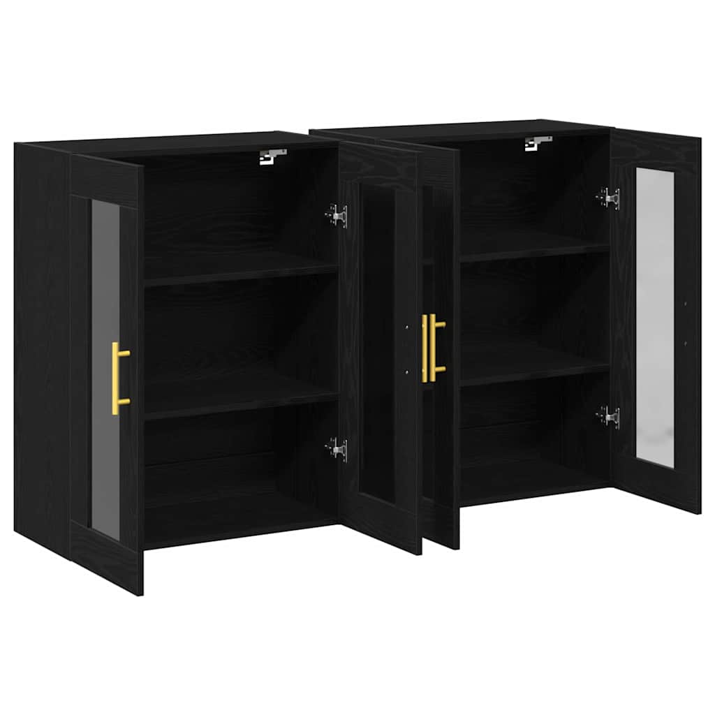 Wandschrank 2 pcs Schwarze Eiche 69.5 x 34 x 90 cm
