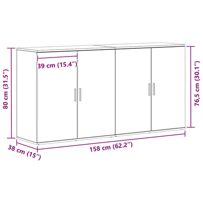 Sideboards 2 pcs Eiche handwerklich 79 x 38 x 80 cm