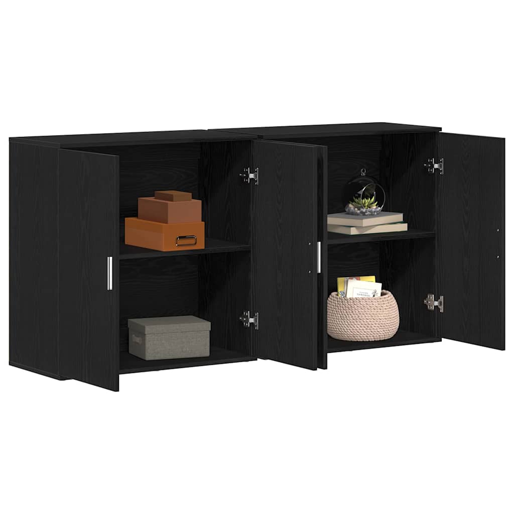 Sideboards 2 pcs Schwarze Eiche 79 x 38 x 80 cm Holzwerkstoff