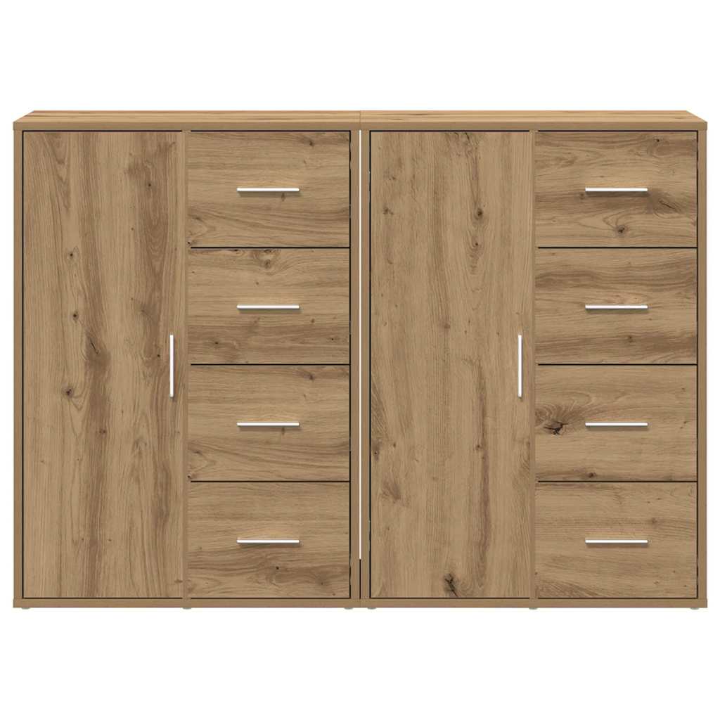 Sideboards 2 pcs Eiche handwerklich 60 x 31 x 84 cm