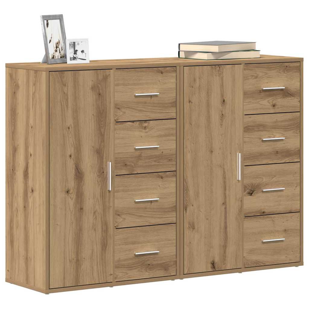Sideboards 2 pcs Eiche handwerklich 60 x 31 x 84 cm