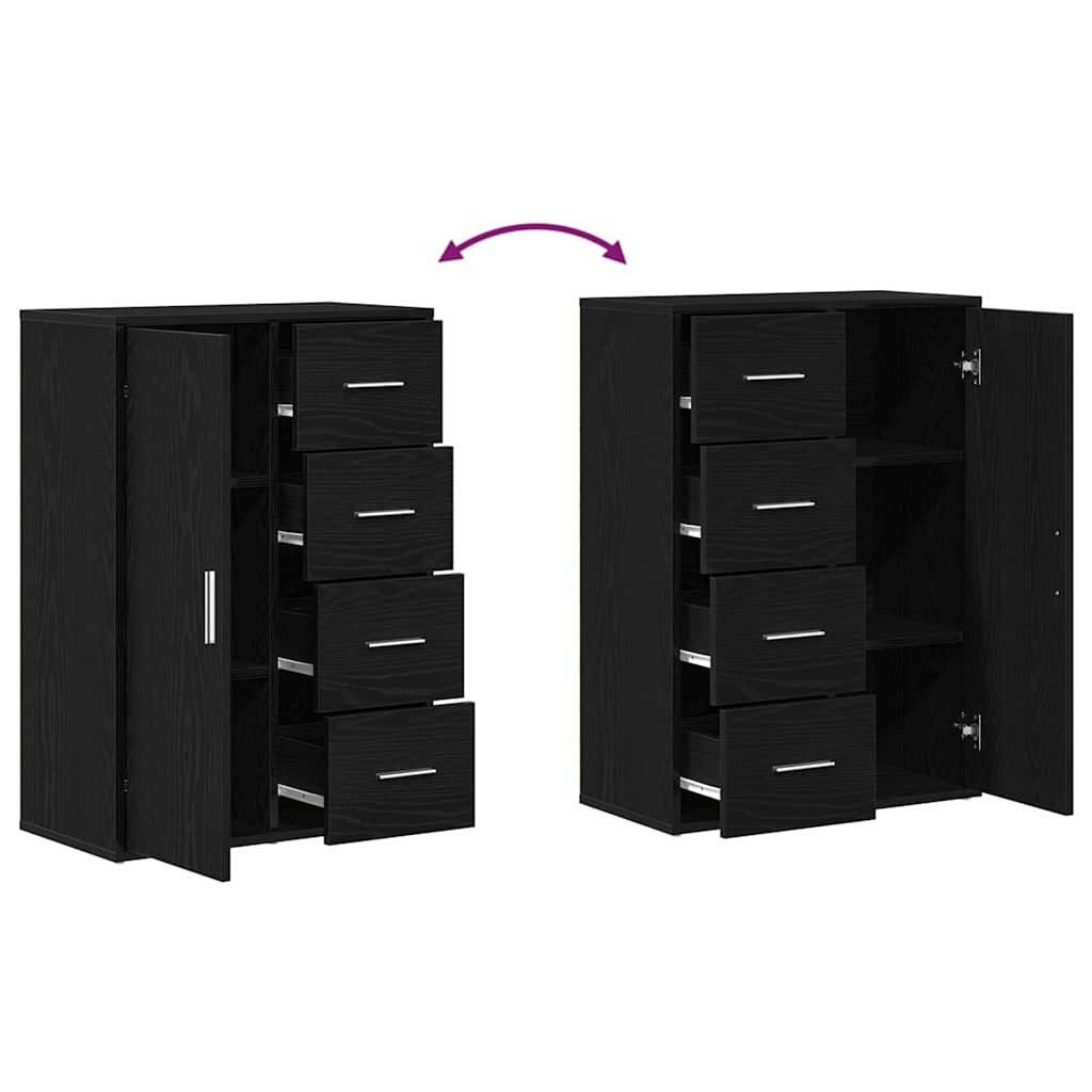 Sideboards 2 pcs Schwarze Eiche 60 x 31 x 84 cm Holzwerkstoff