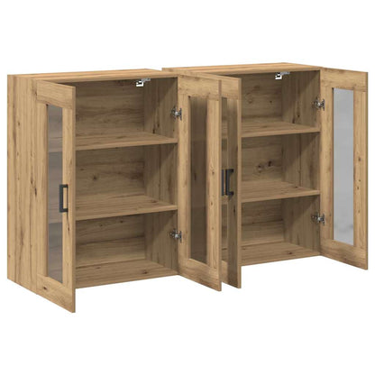 Wandschrank 2 pcs Eiche handwerklich 69.5 x 34 x 90 cm