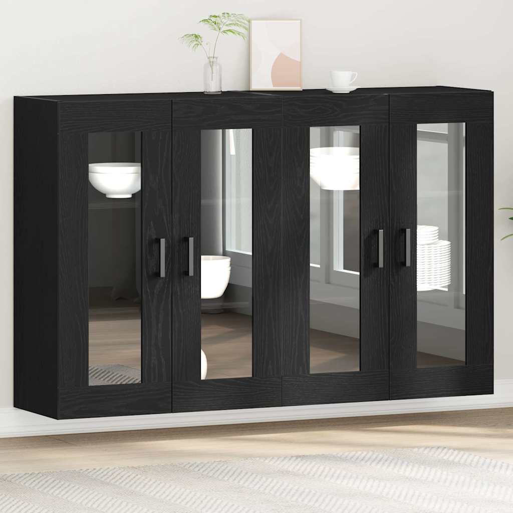 Wandschrank 2 pcs Schwarze Eiche 69.5 x 34 x 90 cm