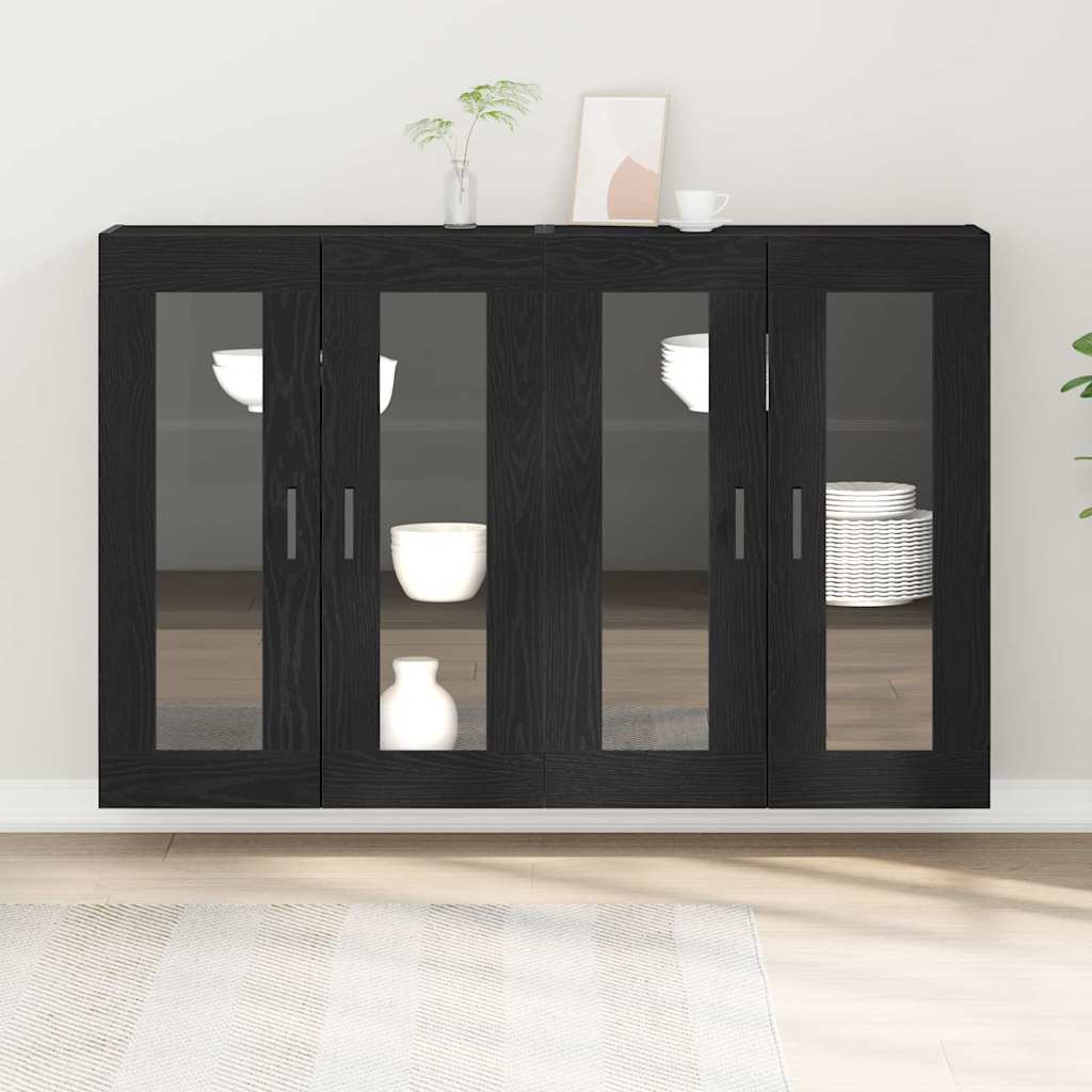 Wandschrank 2 pcs Schwarze Eiche 69.5 x 34 x 90 cm