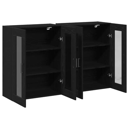 Wandschrank 2 pcs Schwarze Eiche 69.5 x 34 x 90 cm