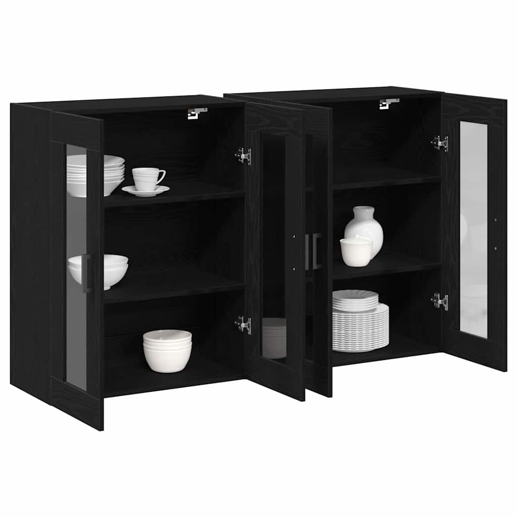 Wandschrank 2 pcs Schwarze Eiche 69.5 x 34 x 90 cm