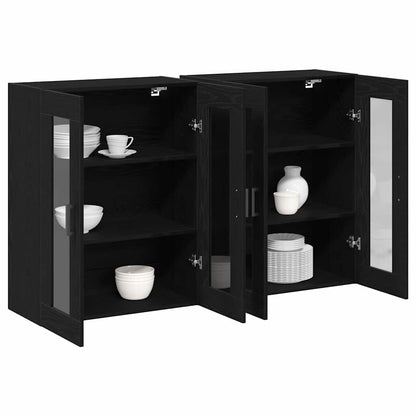 Wandschrank 2 pcs Schwarze Eiche 69.5 x 34 x 90 cm