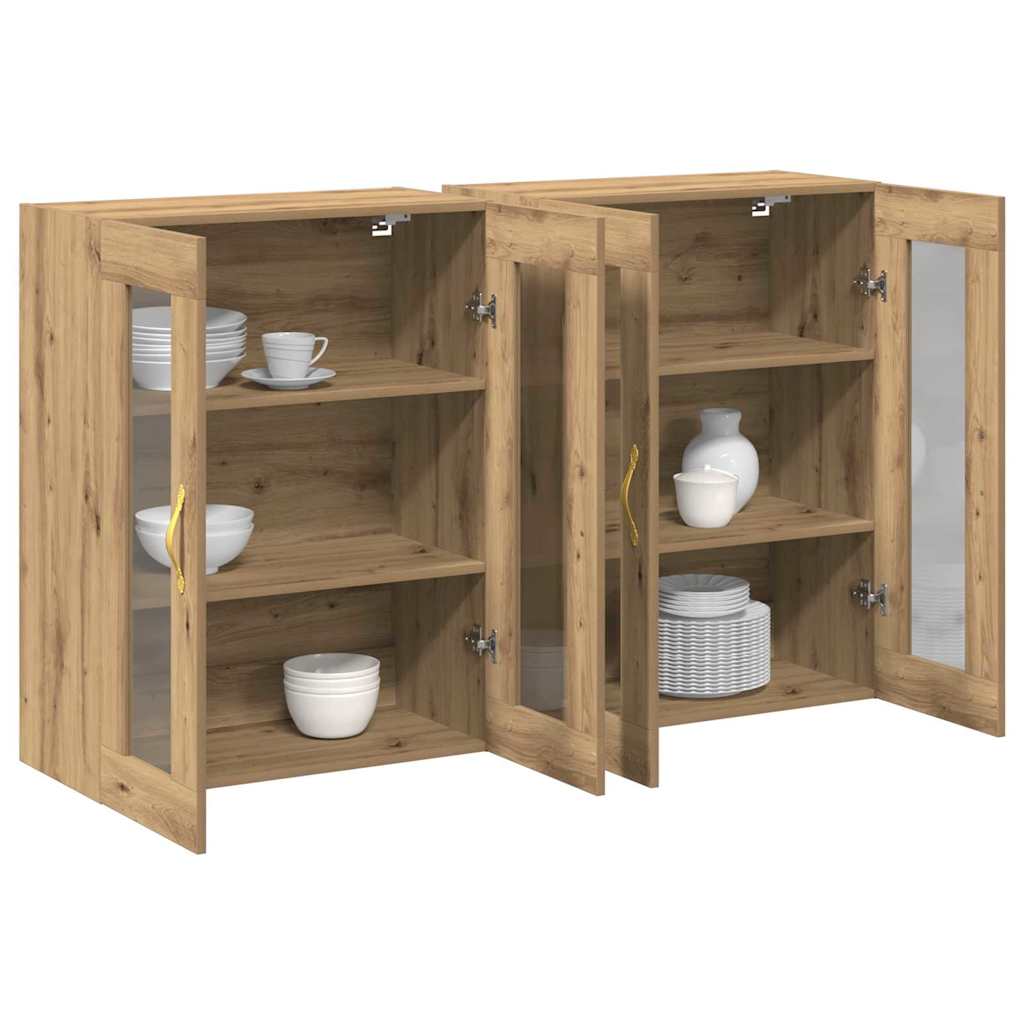 Wandschrank 2 pcs Eiche handwerklich 69.5 x 34 x 90 cm