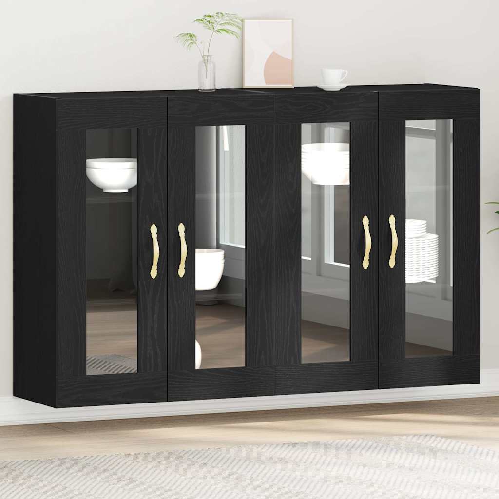 Wandschrank 2 pcs Schwarze Eiche 69.5 x 34 x 90 cm