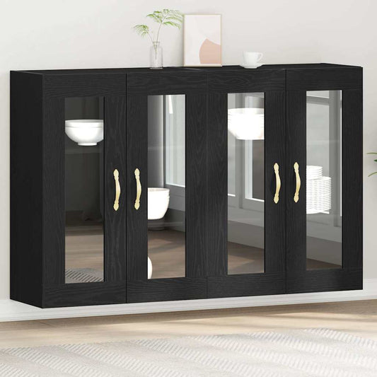 Wandschrank 2 pcs Schwarze Eiche 69.5 x 34 x 90 cm