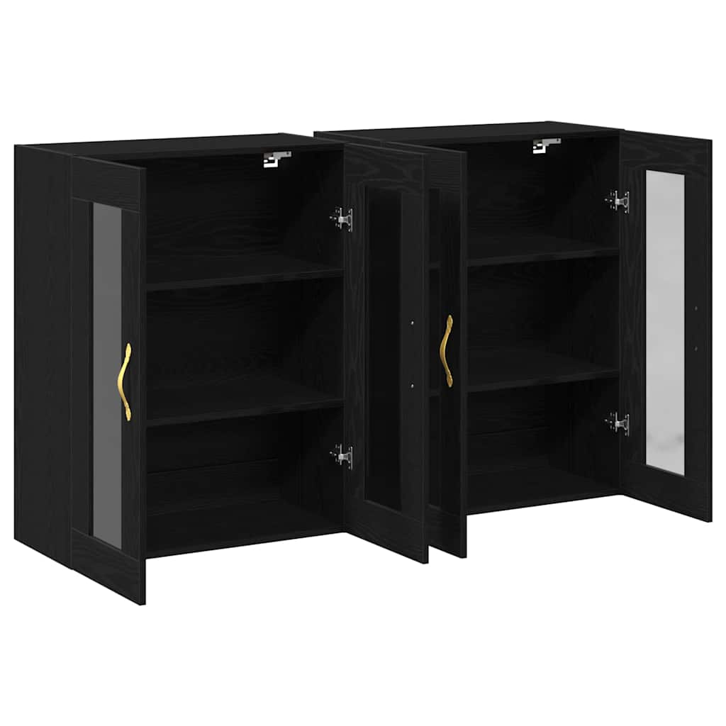Wandschrank 2 pcs Schwarze Eiche 69.5 x 34 x 90 cm