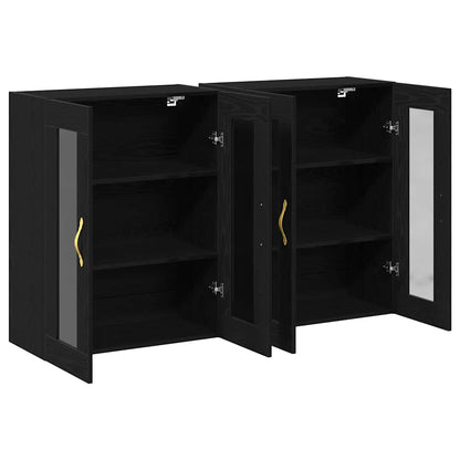 Wandschrank 2 pcs Schwarze Eiche 69.5 x 34 x 90 cm