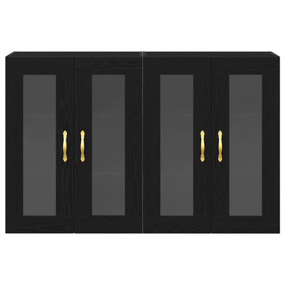 Wandschrank 2 pcs Schwarze Eiche 69.5 x 34 x 90 cm