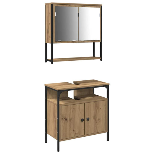 Badezimmermöbel Set 2 pcs Braun 60 x 30 x 60 cm Holzwerkstoff