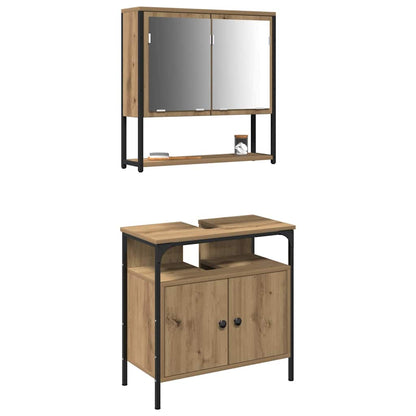 Badezimmermöbel Set 2 pcs Braun 60 x 30 x 60 cm Holzwerkstoff