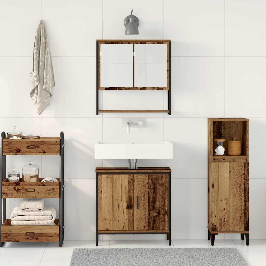 Badezimmermöbel Set 2 pcs Braun 60 x 30 x 60 cm Holzwerkstoff