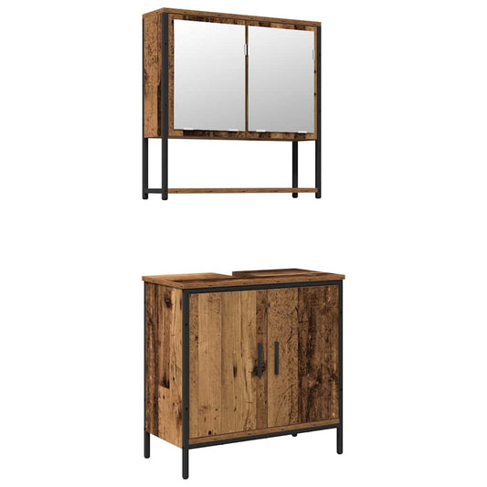 Badezimmermöbel Set 2 pcs Braun 60 x 30 x 60 cm Holzwerkstoff