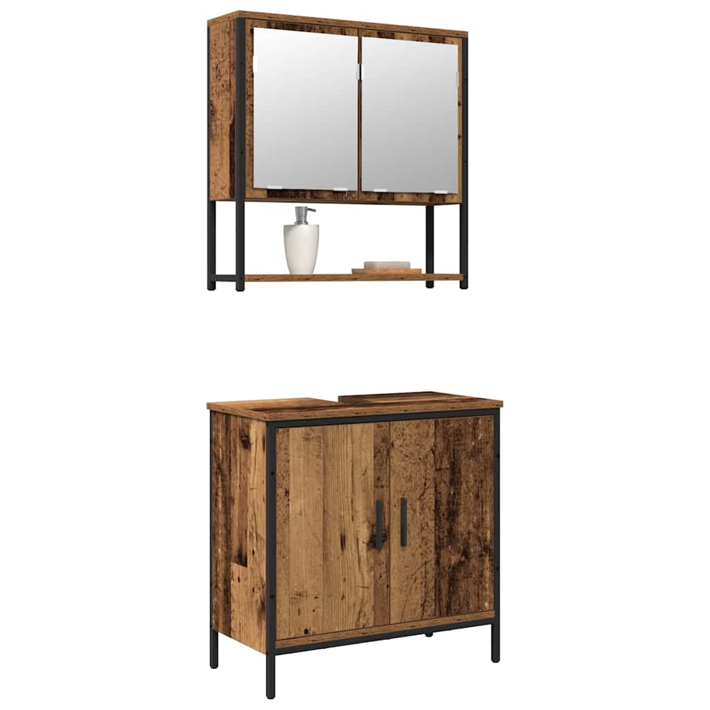 Badezimmermöbel Set 2 pcs Braun 60 x 30 x 60 cm Holzwerkstoff