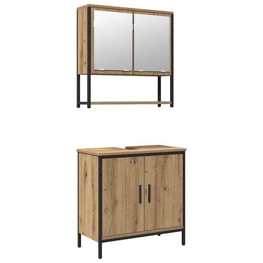 Badezimmermöbel Set 2 pcs Braun 60 x 30 x 60 cm Holzwerkstoff
