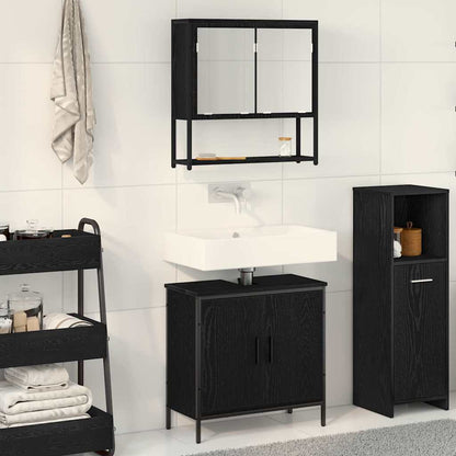 Badezimmermöbel Set 2 pcs Schwarz 60 x 30 x 60 cm Holzwerkstoff