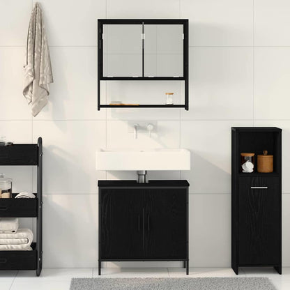 Badezimmermöbel Set 2 pcs Schwarz 60 x 30 x 60 cm Holzwerkstoff