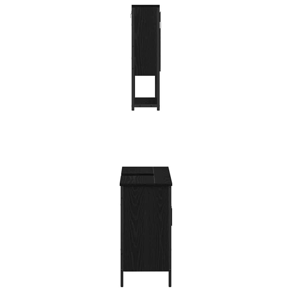 Badezimmermöbel Set 2 pcs Schwarz 60 x 30 x 60 cm Holzwerkstoff