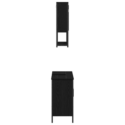 Badezimmermöbel Set 2 pcs Schwarz 60 x 30 x 60 cm Holzwerkstoff