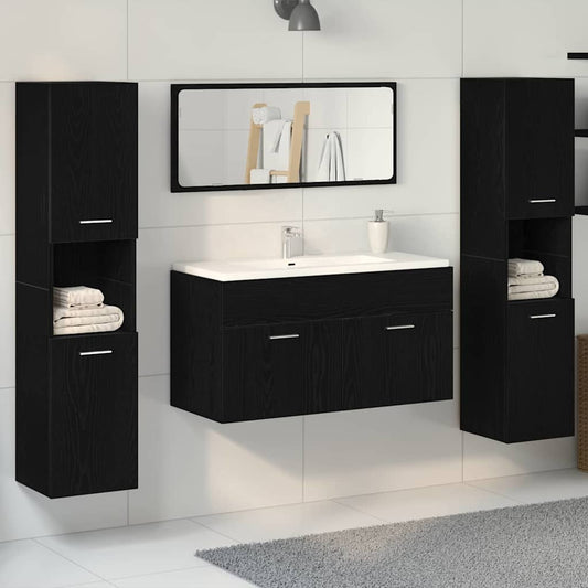 Badezimmermöbel Set 4 pcs Schwarze Eiche 41 x 38.5 x 46 cm