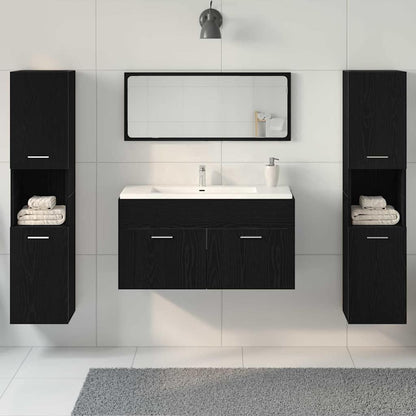 Badezimmermöbel Set 4 pcs Schwarze Eiche 41 x 38.5 x 46 cm