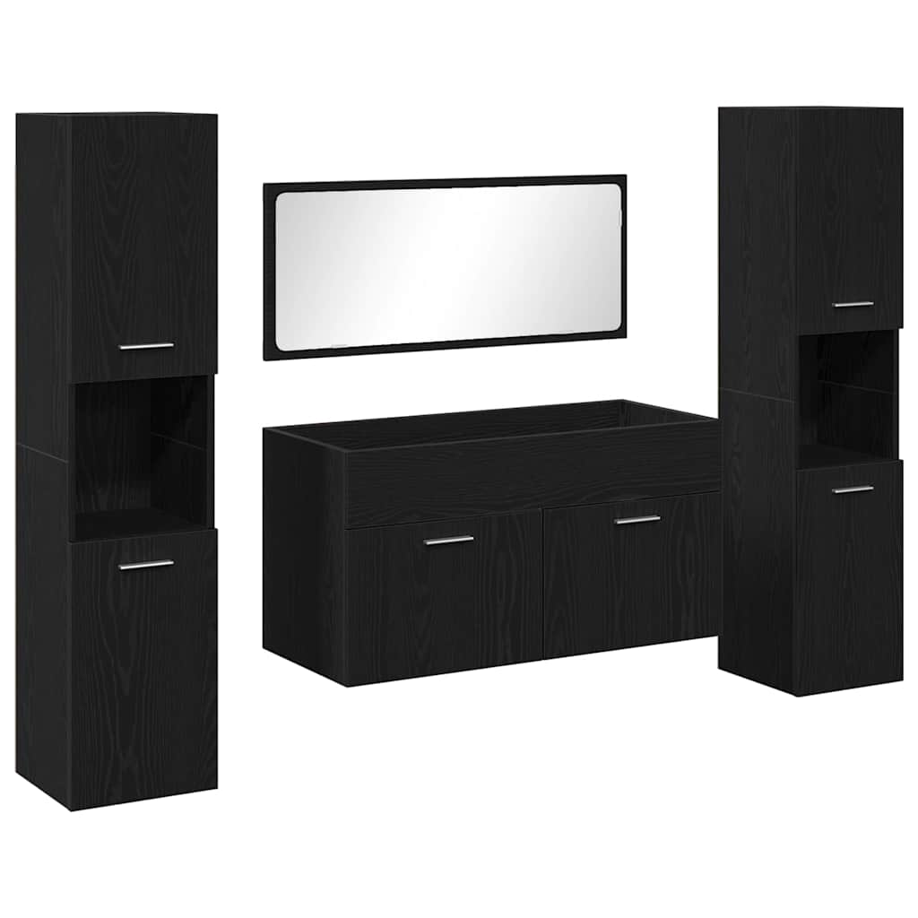 Badezimmermöbel Set 4 pcs Schwarze Eiche 41 x 38.5 x 46 cm