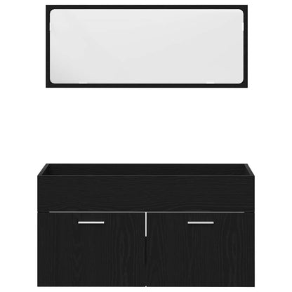 Badezimmermöbel Set 4 pcs Schwarze Eiche 41 x 38.5 x 46 cm