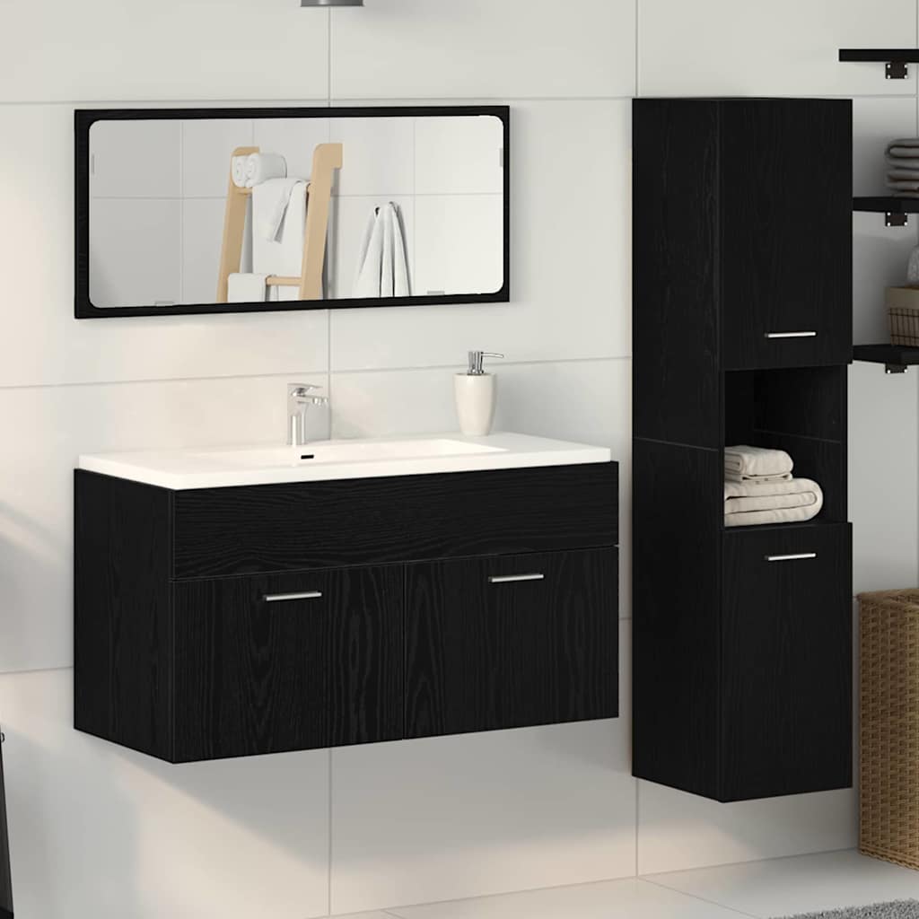 Badezimmer Möbel Set 3 pcs Schwarze Eiche 60 x 38.5 x 46 cm