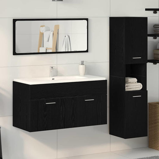Badezimmer Möbel Set 3 pcs Schwarze Eiche 60 x 38.5 x 46 cm