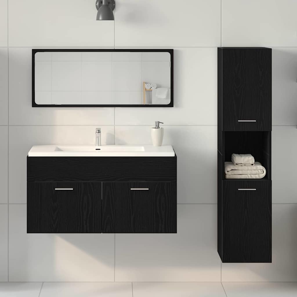 Badezimmer Möbel Set 3 pcs Schwarze Eiche 60 x 38.5 x 46 cm