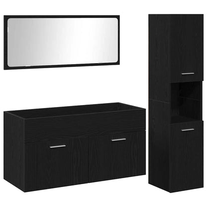 Badezimmer Möbel Set 3 pcs Schwarze Eiche 60 x 38.5 x 46 cm
