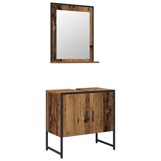 Badezimmermöbel Set 2 pcs Braun 60 x 33 x 60 cm Holzwerkstoff