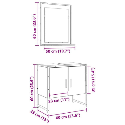 Badezimmermöbel Set 2 pcs Braun 60 x 33 x 60 cm Holzwerkstoff