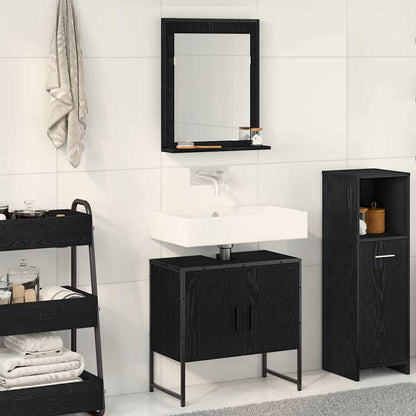 Badezimmermöbel Set 2 pcs Schwarz 60 x 33 x 60 cm Holzwerkstoff