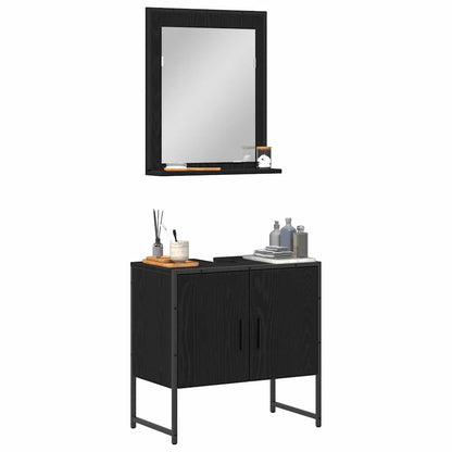 Badezimmermöbel Set 2 pcs Schwarz 60 x 33 x 60 cm Holzwerkstoff
