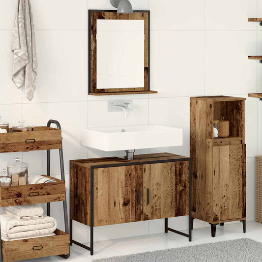 Badezimmermöbel Set 2 pcs Braun 80 x 33 x 60 cm Holzwerkstoff