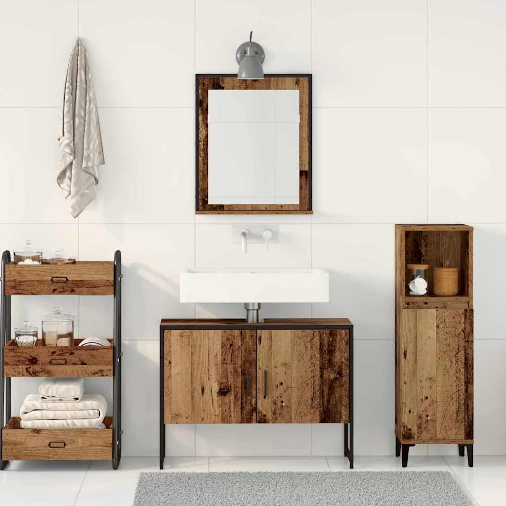 Badezimmermöbel Set 2 pcs Braun 80 x 33 x 60 cm Holzwerkstoff