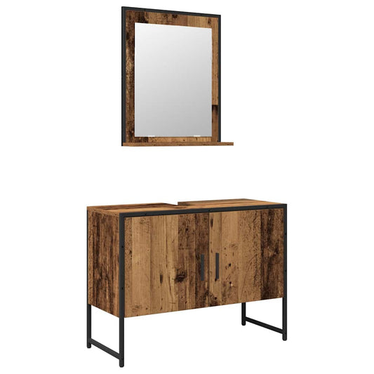 Badezimmermöbel Set 2 pcs Braun 80 x 33 x 60 cm Holzwerkstoff